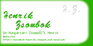 henrik zsombok business card